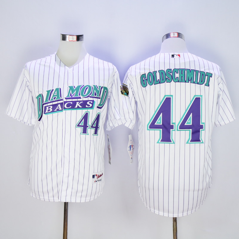 Men Arizona Diamondback #44 Goldschmidt White Stripe MLB Jerseys->arizona diamondback->MLB Jersey